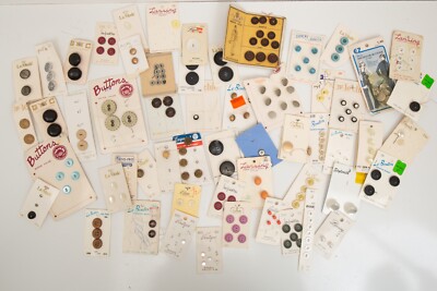 Lot of Assorted Vintage Buttons on Cards Estate Find for Craft Art Sewing
