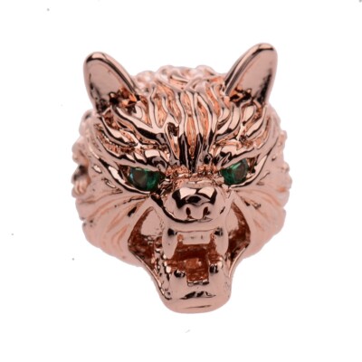 Wolf Head Beads Cubic Zirconia Spacer Metal Bead for Jewelry Making diy bracelet