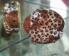 JUDITH LEIBER LUCKY LADYBUG SWAROVSKI CRYSTAL MINAUDIERE SHOULDER BAG LEOPARD