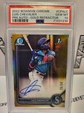 Luis Chevalier 2022 Bowman Chrome 🔥 1st Bowman Auto PSA 10 Gold /50 🔥 Mariners