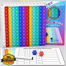 COOVA Multiplication Chart Pop It Times Table Math Game Board Kids Learning