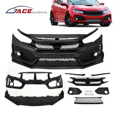 Fit For 16-21 Honda Civic Sedan Coupe 10th Type R Style Front Bumper Cover Kit