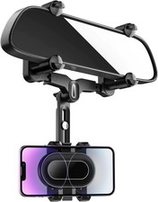 Rearview Mirror Pe Holder for Car, 360 Rotatable and Retractable