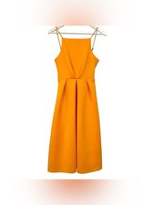 ASOS NWT Orange Fit & Flare Pleated Midi Dress Size 2 Women's