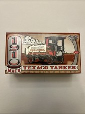 Vintage Ertl 1910 Mack Texaco Tanker Truck Diecast Coin Bank w/ KEY 