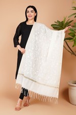 Women's Embroidered Chanderi Cotton Dupatta Traditional Indian Ethnic Shawl Wrap