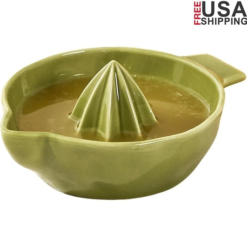 Ceramic Lemon Juicer Bowl Manual Squeeze Easy Clean Portable Kitchen Tool New