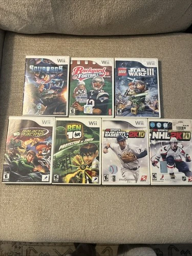 Spyborgs, Backyard Football, Lego Star Wars, Ben 10, NHL, MLB 7 Wii Game Lot