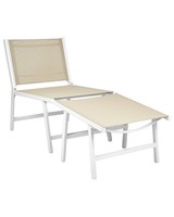 Gartenstuhl Aluminium Beige Mit RüCkenlehne Hocker Bespannung Modern Marceddi