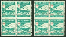 BURMA 1949 FIRST TB SEALS MNH TWO BLOCKS OF FOUR 8-99
