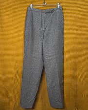 Vintage Pendleton Gray 100 Virgin Wool Trouser Pleated Women 10 Petite USA