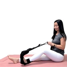 Foot and Calf Stretcher - Stretching Strap for Plantar Fasciitis, Black