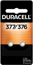 Duracell 377/376 Silver Oxide Button Batteries, 2 Count Pack of 1