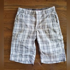 HAWK Boys 12 Gray Plaid Shorts