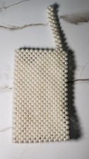 Hand made Bags Made with White Pearl Small Purse Gorgeous Vtg