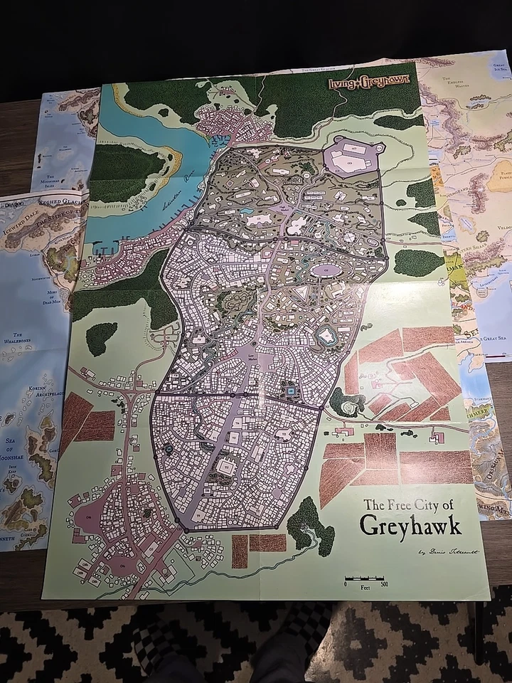 Map Lot Of 3. Faerun Greyhawn Free City + Dungeons and Dragons Folded Maps Read - Image 2 of 4