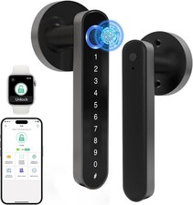 Smart Lock Fingerprint Door Handle, 5-in-1 Keyless Entry, App, Code, Key, UK