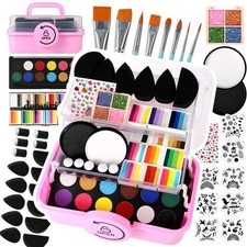 Professional Face Painting kit for Kids Adult Face Painter 68 Colors Split Cake
