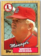 ⚾ 1987 Topps #243 Whitey Herzog St. Louis Cardinals
