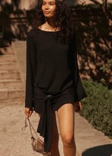 NWT FREE PEOPLE Spencer Fine Gauge Mini Dress XS BLACK 