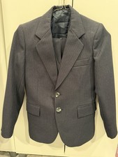 Vintage 80s Youth World Boys Suit Navy Pinstripe 10S
