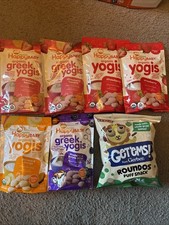 6 Bags of Happybaby Yogis Freeze Dried Yogurt - and 1 Bag of Get  ems Roundos New