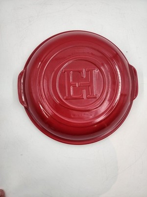Emile Henry Flame Red Ceramic Tart Tarte Tatin 2 Piece Set Cook/Serve Bake Dish