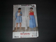 Simplicity Pattern 8558 Misses Wide Leg Pants/Shorts, Unlined Jacket, Top 6 14 U