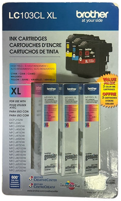 Brother LC103CL XL High Yield Value 3-Color Ink Cartridges