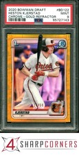 2020 BOWMAN DRAFT CHROME GOLD REFRACTOR #BD122 HESTON KJERSTAD RC #/50 PSA 9