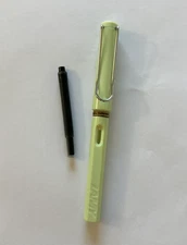 LAMY Safari Fountain Pen Spring Green Fine Nib + Black Ink Catridge NO BOX