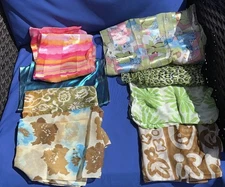Lot Of  8 New Vintage Scarfs Shaw Wraps Lightweight Scarves