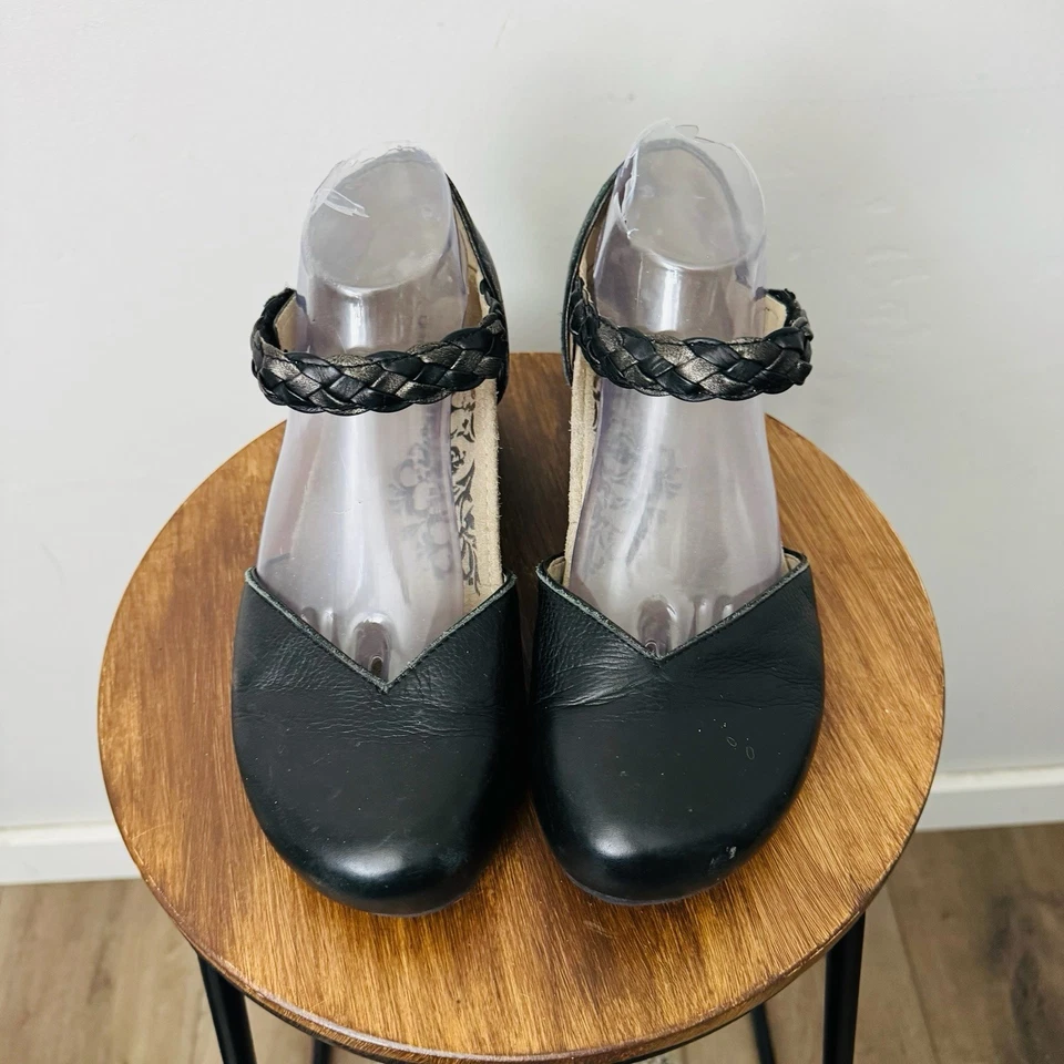 Sandalia de cuña de cuero negra Aetrex Mia para mujer talla 10 Foto 3 de 4