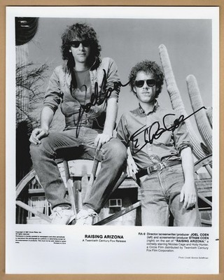 Ethan Coen & Joel Coen - Rare in person signed large photo - Cannes 1987 - COA