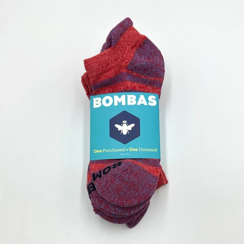 4 pares de calcetines tobilleros a rayas acolchadas para mujer talla mediana rojos BOMBAS Foto 3 de 3