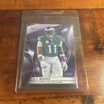 2025 Topps Chrome Black #83 A.J. Brown 33/75 Purple Refractor