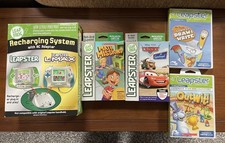Leapster L-Max Learning Game System With Charger  4 Games In Original Boxes