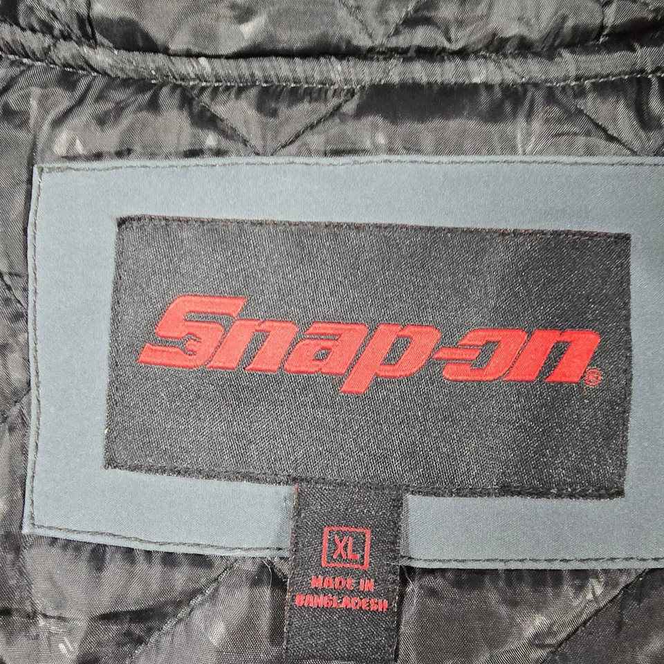 Snap-on Jacket Mens XL Red Gray Black Hooded Commander Workwear American Flag - Image 4 of 4