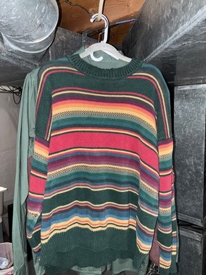 Structure Vintage Striped Sweater Men s Large Multicolor Crewneck 90s Style