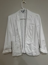 Express Women s White Blazer Size 8-Classic Tailored Jacket/ Workwear