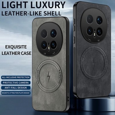 For Honor Magic8 Pro, Retro Leather Shockproof Phone Case Hybrid Armor Cover