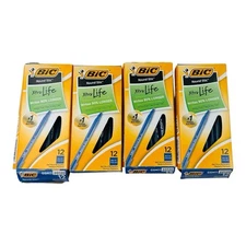 48 Pens BIC Pens Round Stic Xtra-Life Medium Point Ballpoint Pen Blue Ink