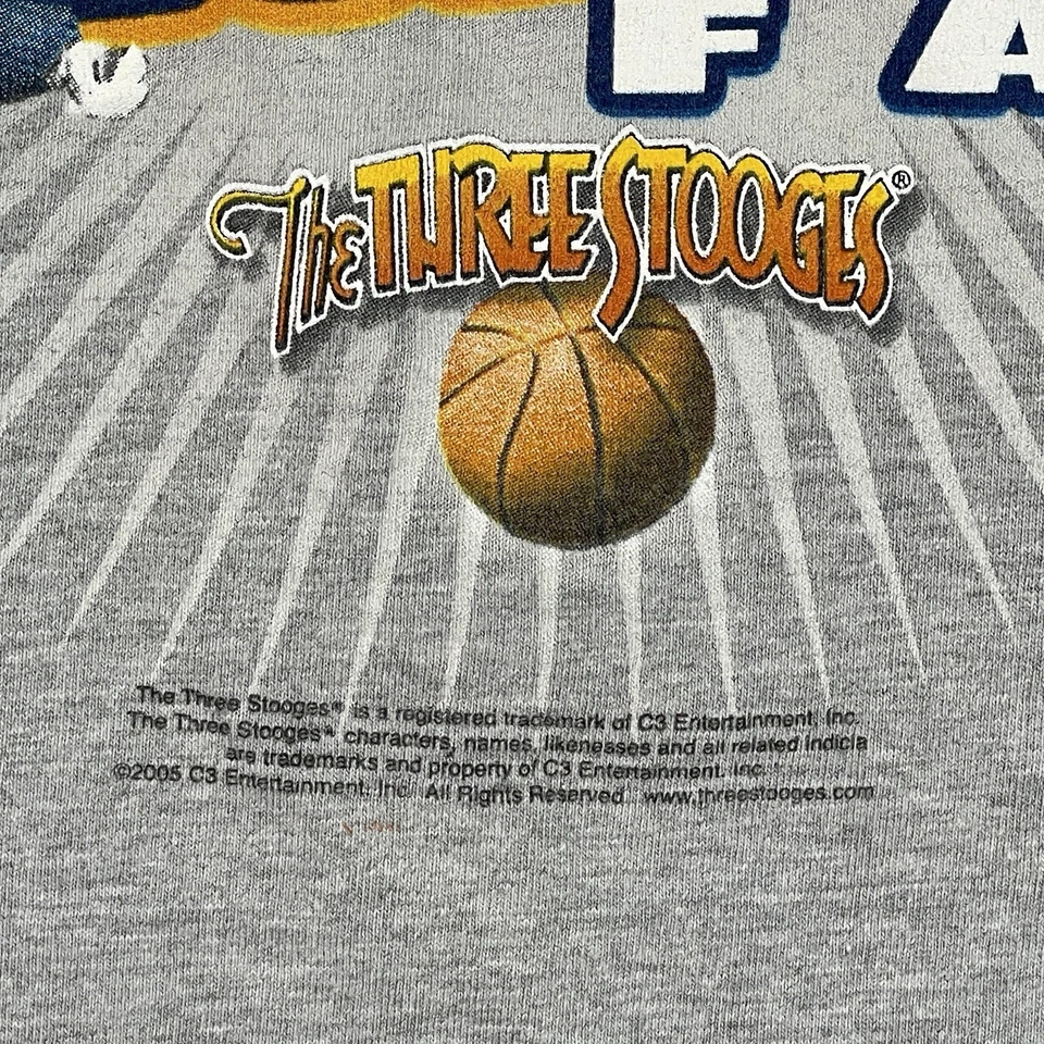 Camisa De Colección Tres Chiflados XL Gris Fanático del Baloncesto Profesional Y2K Manga Corta NBA Foto 4 de 4