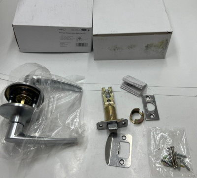 (QTY 2) Shield Security 227006 Straight Passage Door Lever (Satin Chrome)