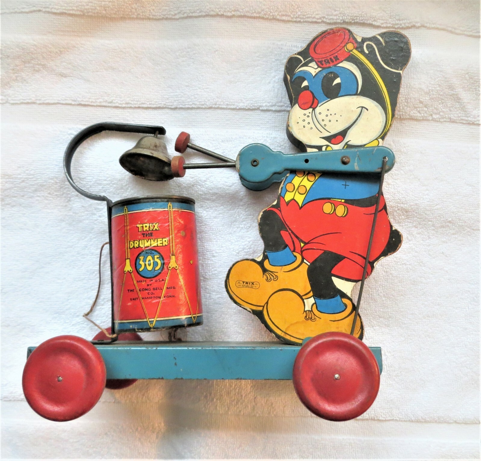 Antique 1936 Pull Toy by Gong Bell campestre.al.gov.br