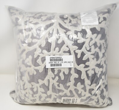 Michael Aram Tree of Life Appliqué Decorative Pillow 20'' x 20'' Velvet New Pearl