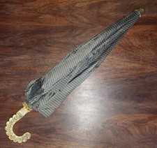 Vintage Parasol Umbrella LUCITE Handle Tip BAMBOO Shaft VGC