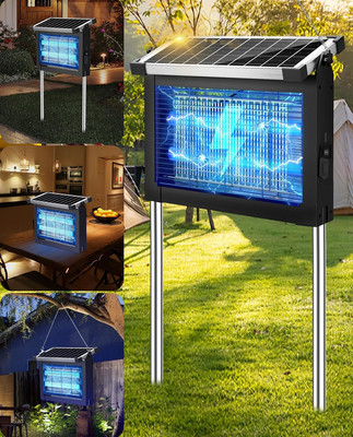 Solar Bug Zapper Outdoor,  Mosquito Zapper 4500V, Waterproof Portable Fly Zapper
