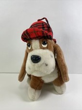 VINTAGE 1978 R. DAKIN Plush Basset Hound with Hat Stuffed Animal