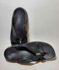 Mens Earth Flip Orthotic Slippers Size 11 Color Black